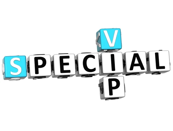 3D Special Edition Vip Crossword cube words — Stock Photo, Image