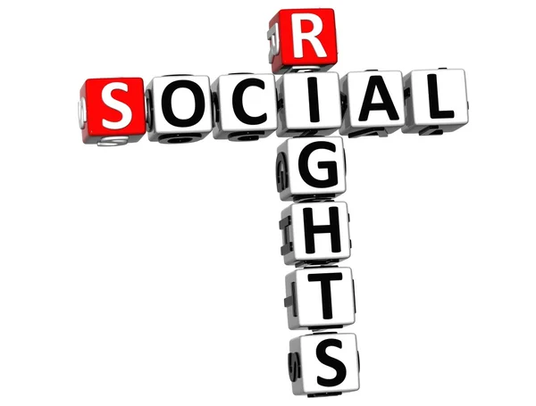 3D Social Rights Crossword cube words — Stock Photo, Image