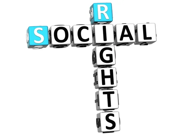 3D Social Rights Crossword cube words — Stock Photo, Image