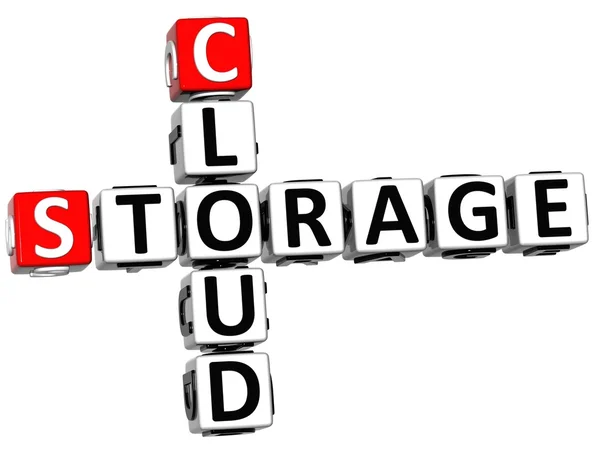 3D Storage Cloud Crossword cube words — Stock Photo, Image