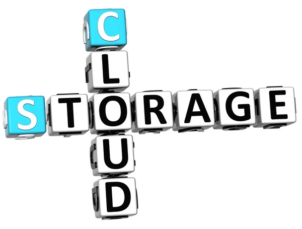 Слова кубика 3D Storage Cloud Crossword — стоковое фото