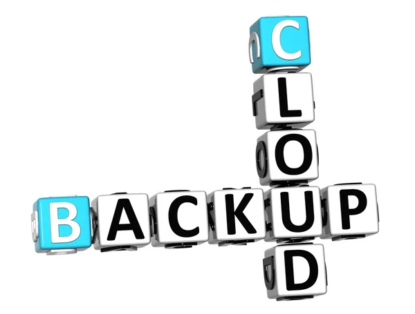 3D backup moln korsord kub ord — Stockfoto