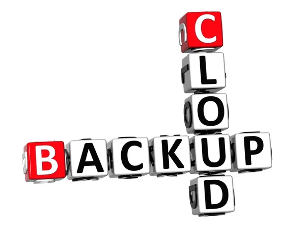 3D backup moln korsord kub ord — Stockfoto