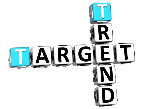 3D Trend Target Crossword cube words — Stock Photo, Image