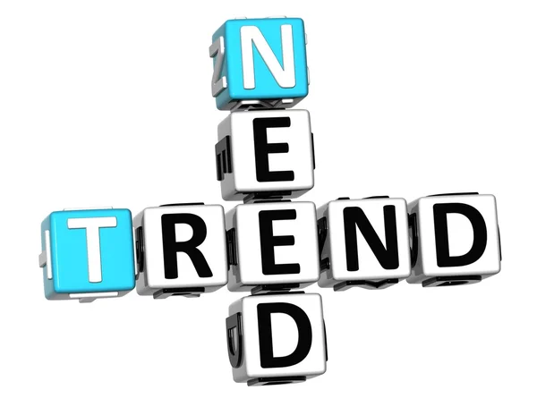 3D Need Trend Crossword cube words — Stock Photo, Image