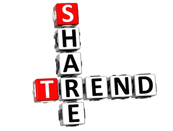 3D Share Brand Trend Crossword cube words — Stock Photo, Image