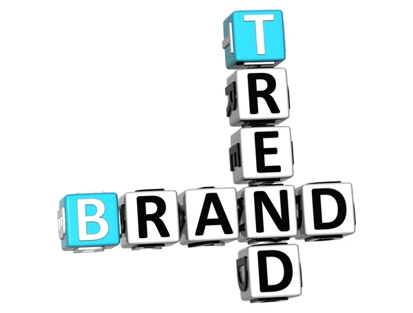 3D Share Brand Trend Кросворд кубик слів — стокове фото