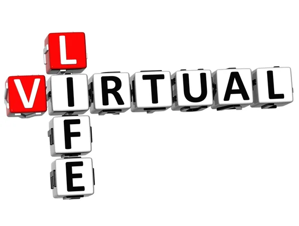 3D virtuelles Leben Kreuzworträtsel Würfelwörter — Stockfoto