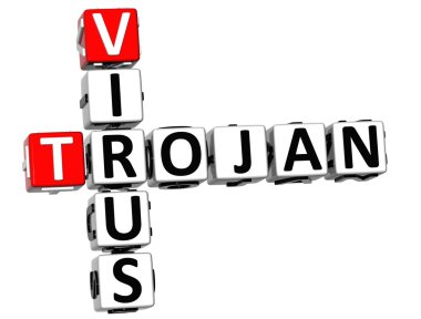 3D Trojan Horse Virus Crossword text clipart