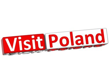 3D Visit Country Poland Button clipart