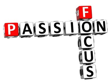 3D Focus Passion Crossword text clipart