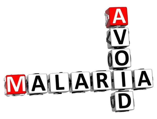 3D uniknąć malarii krzyżówka tekst — Zdjęcie stockowe