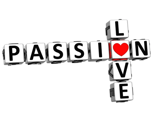 3D passion kärlek korsord text — Stockfoto