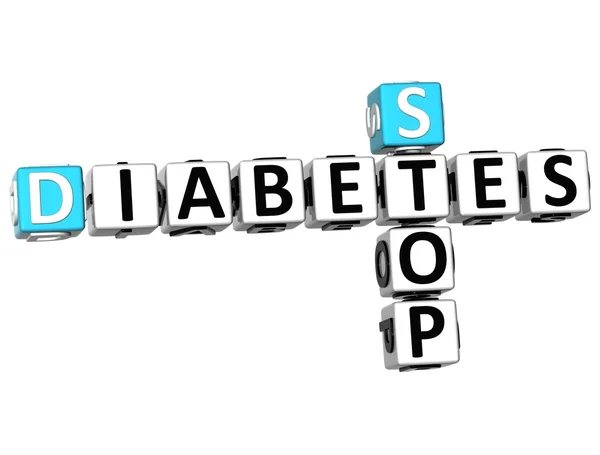 Diabetes 3D Parar texto de palavras cruzadas — Fotografia de Stock