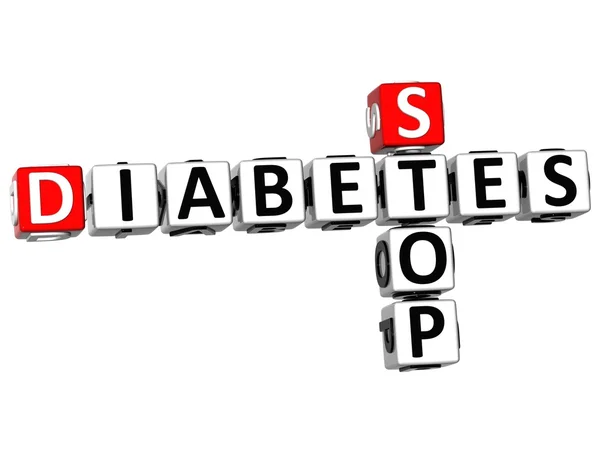 3D-diabetes stop kruiswoordraadsel tekst — Stockfoto