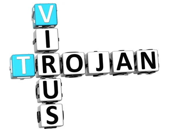 3D Trojan Horse Virus Crossword text — Stock Photo, Image