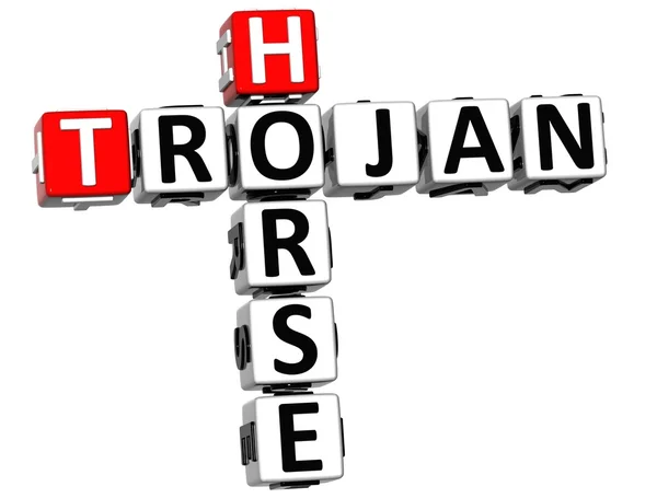 3D Trojan Horse Virus Crossword text — Stock Photo, Image