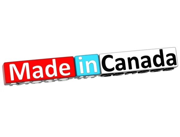 3D Made in Canada sobre fundo branco — Fotografia de Stock