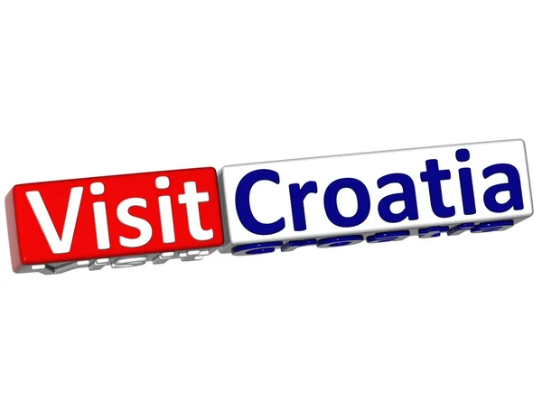 Visita 3D País Croacia Botón — Foto de Stock