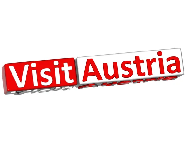 3D Visit Country Austria Button — Stock Photo, Image
