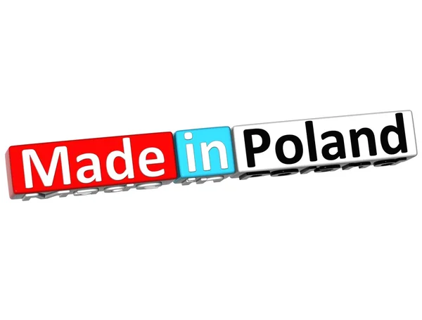 3D hecho en Polonia sobre fondo blanco — Stockfoto
