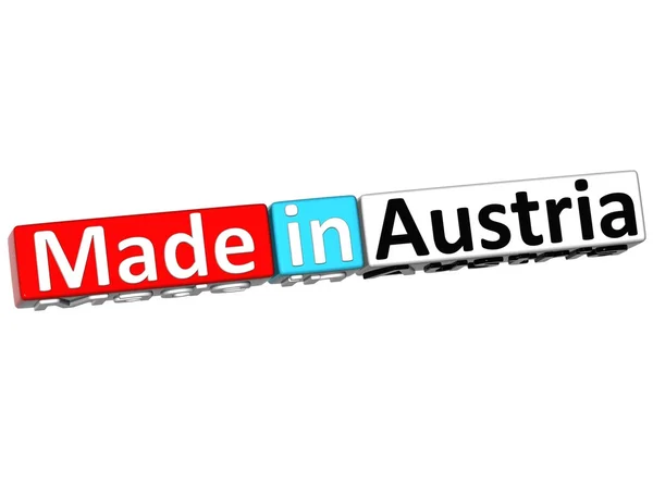 3D wykonane w Austrii na białym tle — Zdjęcie stockowe