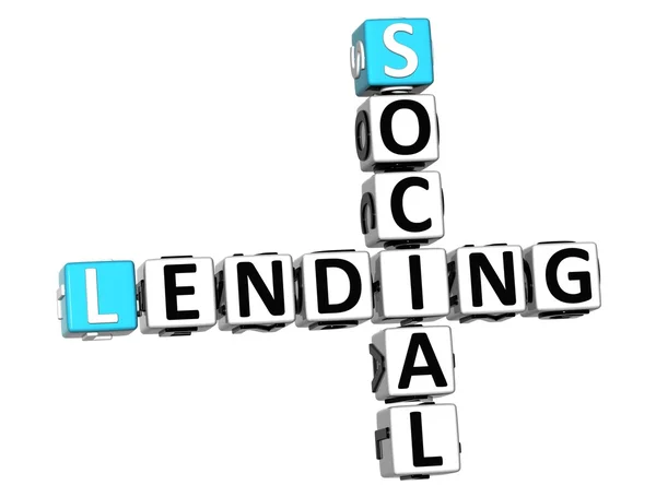 3D Social Lending Crossword text — Stock Photo, Image