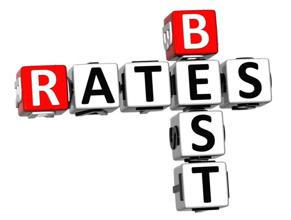 3D Best Today Rates Crossword — Stock Photo, Image