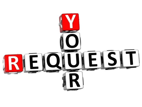 3D Your Request Crossword text — Stock Photo, Image