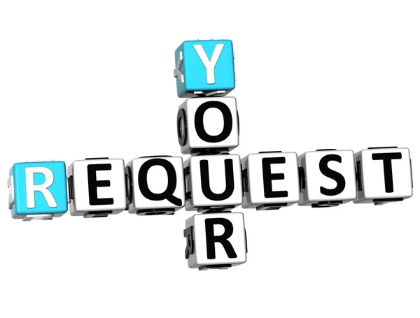 3D Your Request Crossword text — Stockfoto