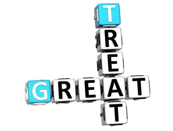 3D Great Treat Crossword text — Stock Photo, Image