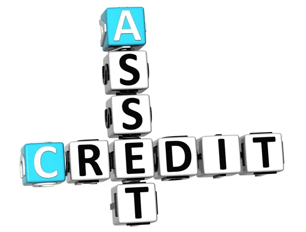 3D Asset Credit Crossword text — Stock Photo, Image
