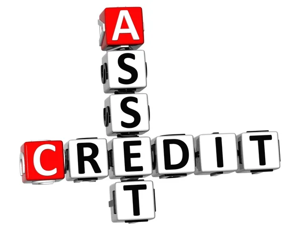 3d Asset Credit Kreuzworträtsel-Text — Stockfoto