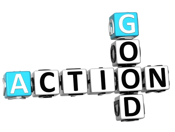 3D Check Action Good Crossword text — Stock Photo, Image