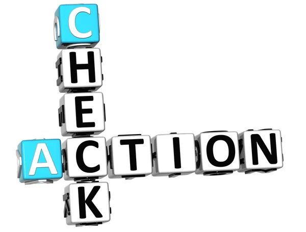3D Check Action Good Crossword text — Stock Photo, Image