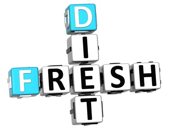 3D Fresh Diet Texto de palavras cruzadas — Fotografia de Stock