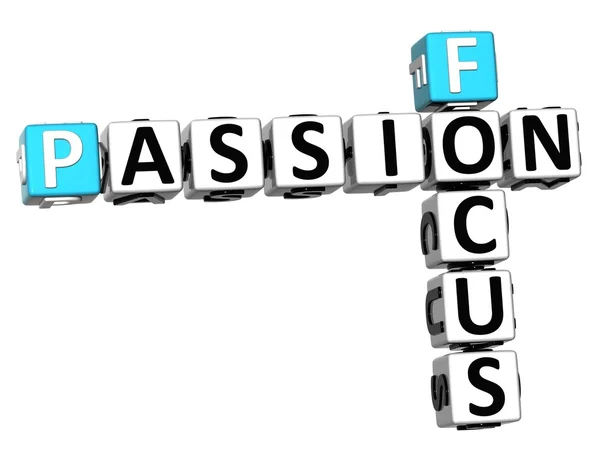 3D focus passion korsord text — Stockfoto