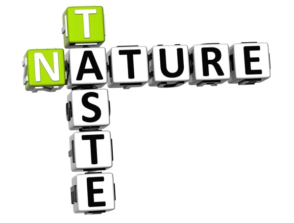 3D Taste Nature Texto de palavras cruzadas — Fotografia de Stock