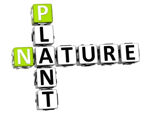 3D Plant Nature Crossword text — Stock Photo, Image