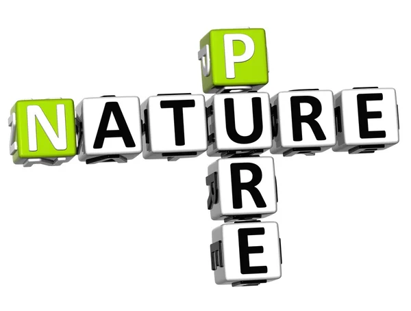 3D Pure Nature Crossword text — Stock Photo, Image