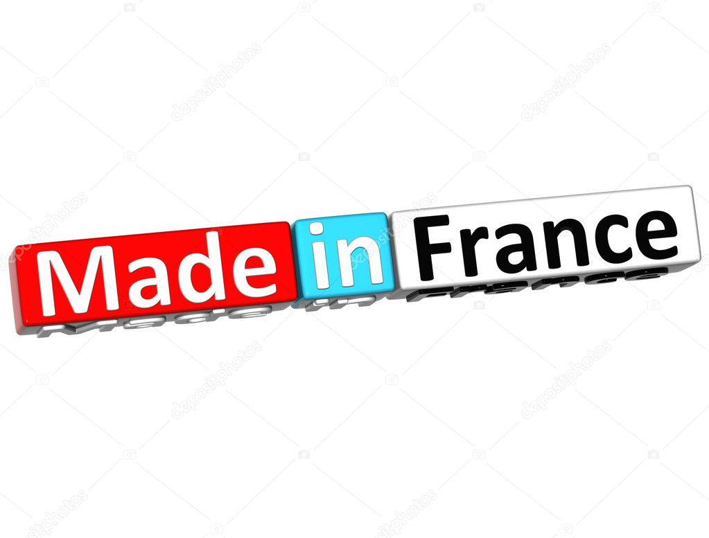 3D Made in France over white background