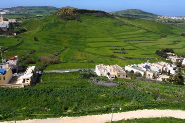 gozo, malta, Akdeniz in kırsal manzara manzara