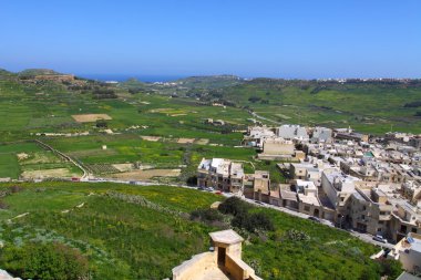 gozo, malta, Akdeniz in kırsal manzara manzara