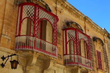 Traditional Maltese architecture in Valletta, Malta clipart
