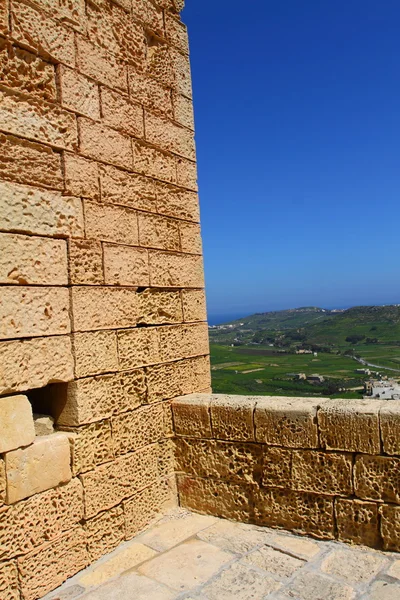 拉巴特 （维多利亚州） 堡垒 (戈佐岛、 马耳他群岛的视图) — 图库照片