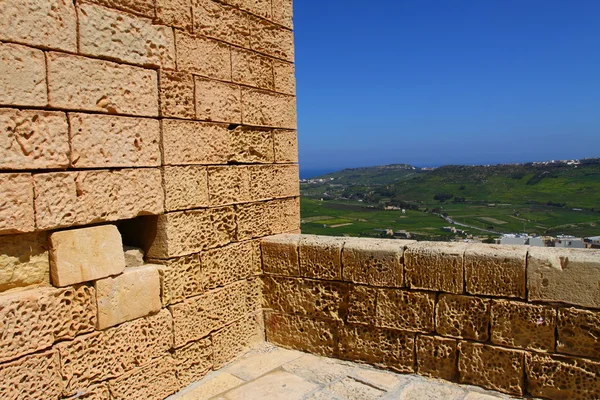 拉巴特 （维多利亚州） 堡垒 (戈佐岛、 马耳他群岛的视图) — 图库照片