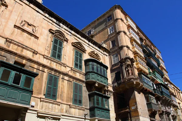 Hagyományos máltai erkély, valletta, Málta — Stock Fotó