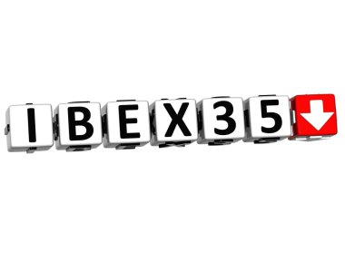 3D IBEX35 Stock Market Block text clipart