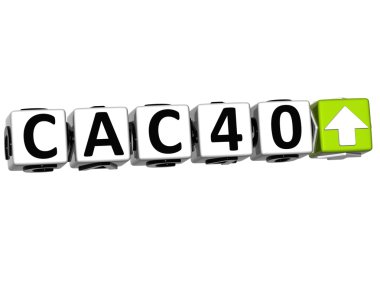 3D CAC40 Stock Market Block text clipart