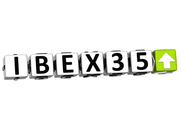 Текст блока фондового рынка 3D IBEX35 — стоковое фото